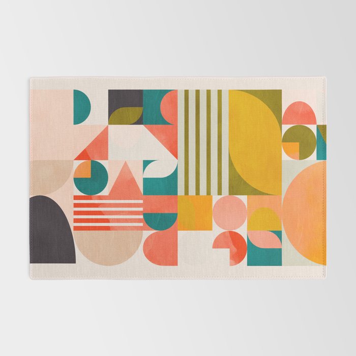 mid century geometry abstract shapes bauhaus 2 Rug Gallery Image 2