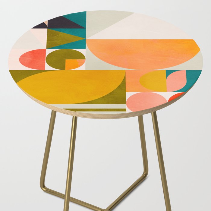 mid century geometry abstract shapes bauhaus 2 Side Table Gallery Image 2