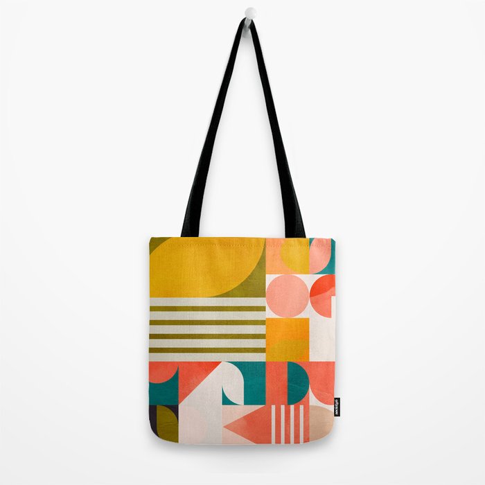 mid century geometry abstract shapes bauhaus 2 Tote Bag Gallery Image 2