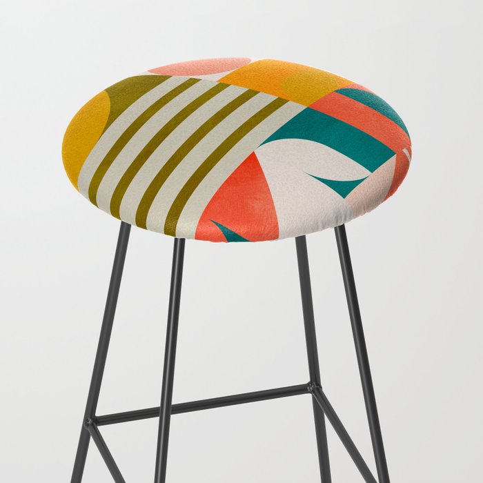 mid century geometry abstract shapes bauhaus 2 Stool Gallery Image 2