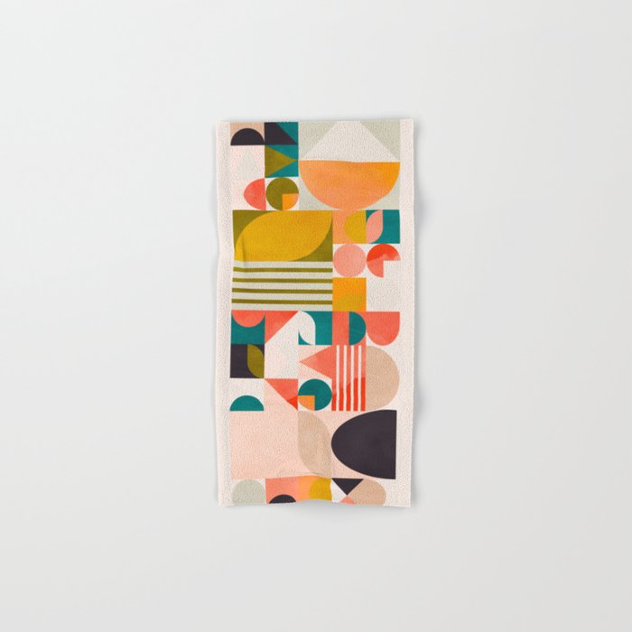 mid century geometry abstract shapes bauhaus 2 Bath Towel Gallery Image 1