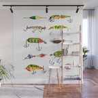 Vintage Fishing Lures Wall Mural Gallery Image 1
