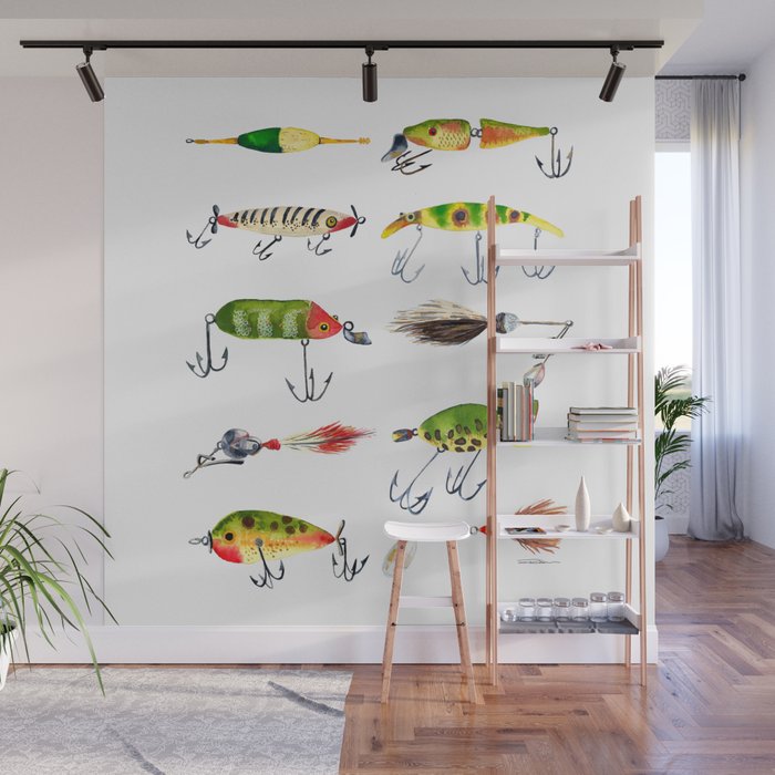 Vintage Fishing Lures Wall Mural Gallery Image 1