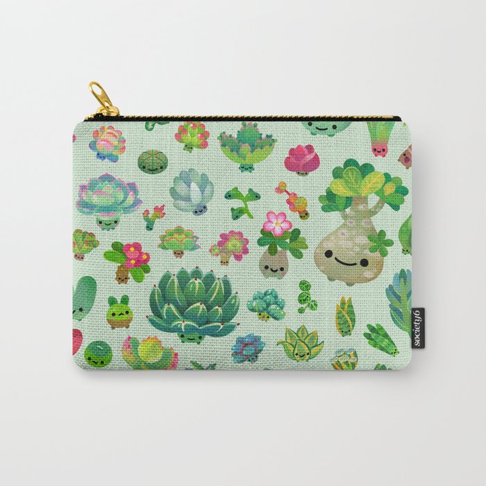 Baby succulents - mix (green) Carry All Pouch Gallery Image 1