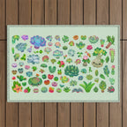 Baby succulents - mix (green) Outdoor Rug Gallery Image 1