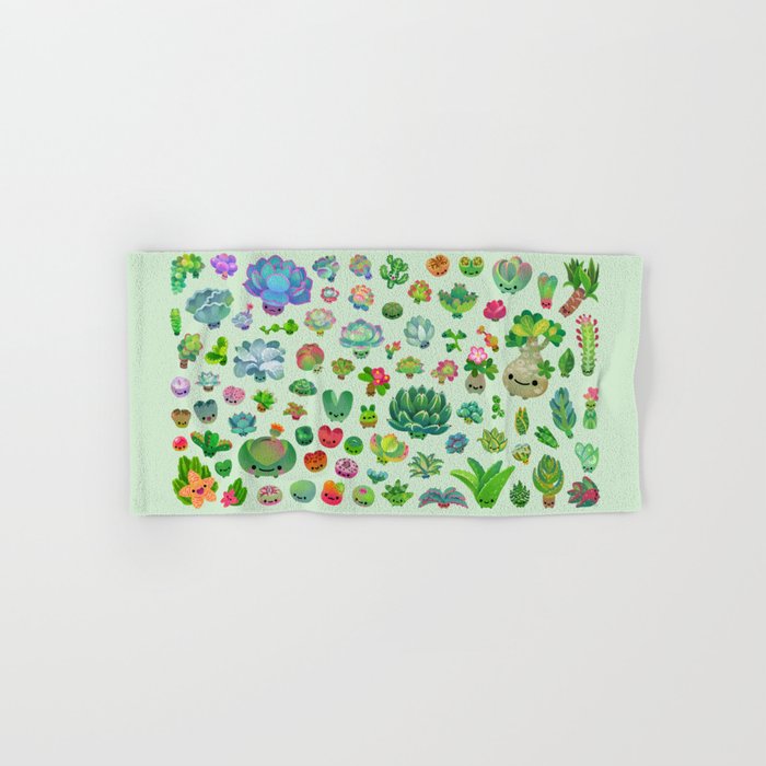 Baby succulents - mix (green) Bath Towel Gallery Image 1