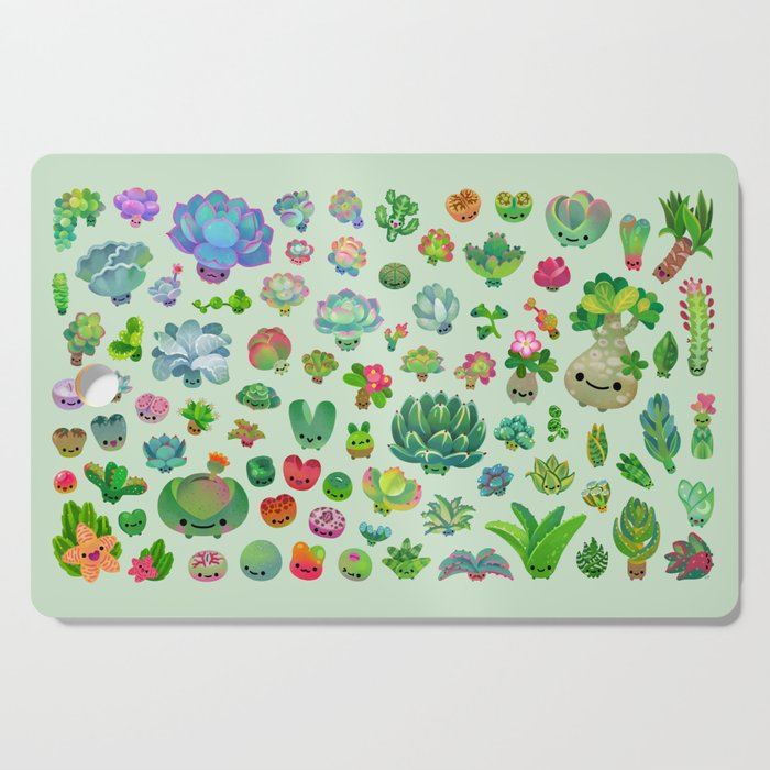 Baby succulents - mix (green) Cutting Board Gallery Image 1