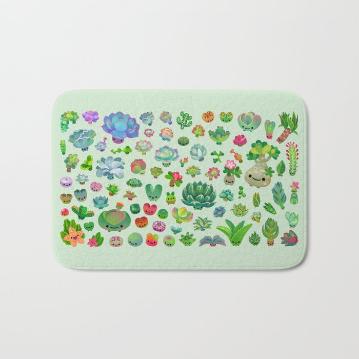Baby succulents - mix (green) Bath Mat Gallery Image 1