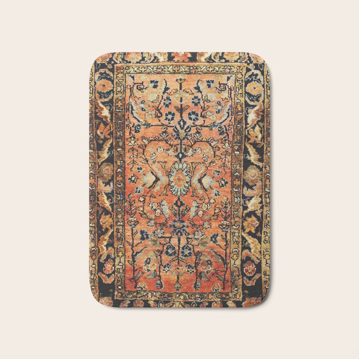 Tabriz Rug Print With Burnt Orange Field Bath Mat Gallery Image 1