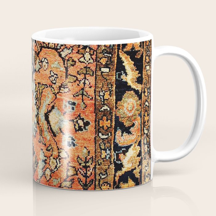 Tabriz Rug Print With Burnt Orange Field Coffee Mug Gallery Image 1