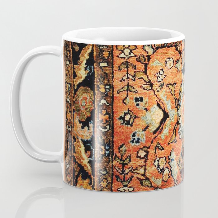 Tabriz Rug Print With Burnt Orange Field Coffee Mug Gallery Image 3
