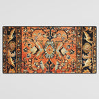 Tabriz Rug Print With Burnt Orange Field Desk Mat Gallery Image 3