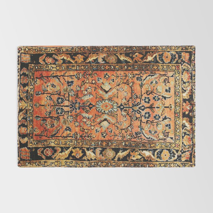 Tabriz Rug Print With Burnt Orange Field Rug Gallery Image 2