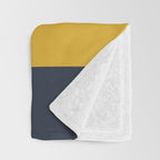 Retro Modern Vertical Stripe Pattern Blue Sage Orange Mustard Throw Blanket Gallery Image 3