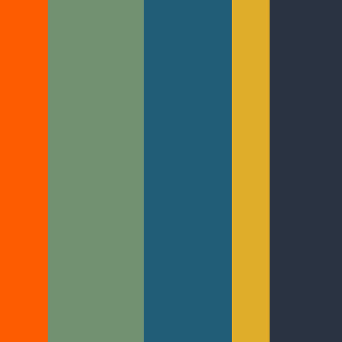 Retro Modern Vertical Stripe Pattern Blue Sage Orange Mustard Coffee Mug Gallery Image 2