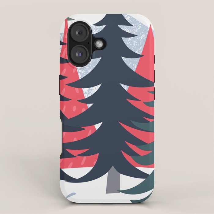 Winter christmas pine tree forest art iPhone Case Gallery Image 1