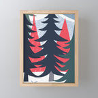 Winter christmas pine tree forest art Mini Art Print Gallery Image 1
