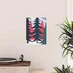 Winter christmas pine tree forest art Poster Gallery Image 2
