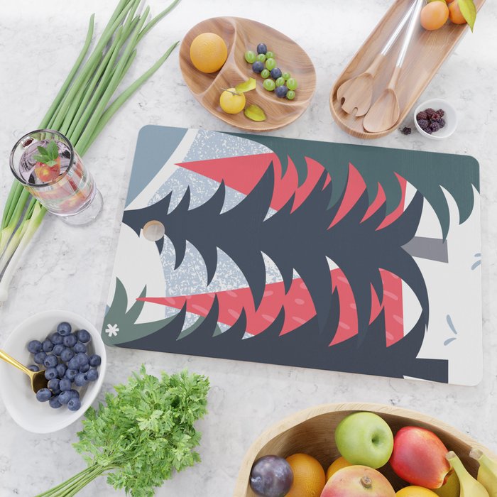 Winter christmas pine tree forest art Cutting Board Gallery Image 2