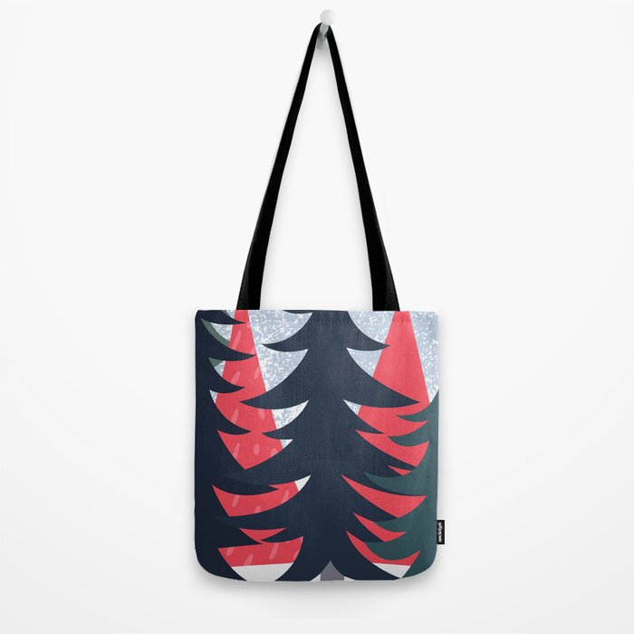 Winter christmas pine tree forest art Tote Bag Gallery Image 2