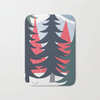 Winter christmas pine tree forest art Bath Mat Gallery Image 1
