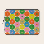 Mid Century Modern Atomic Future Colorful Dots and Stars Pattern Laptop Sleeve Gallery Image 1