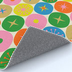 Mid Century Modern Atomic Future Colorful Dots and Stars Pattern Rug Gallery Image 4