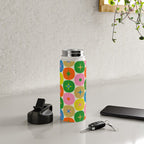 Mid Century Modern Atomic Future Colorful Dots and Stars Pattern Water Bottle Gallery Image 4