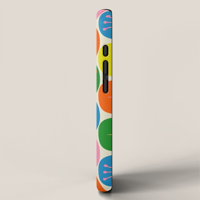 Mid Century Modern Atomic Future Colorful Dots and Stars Pattern iPhone Case Gallery Image 2