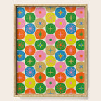 Mid Century Modern Atomic Future Colorful Dots and Stars Pattern Serving Tray Gallery Image 1