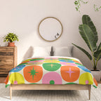 Mid Century Modern Atomic Future Colorful Dots and Stars Pattern Comforter Gallery Image 3