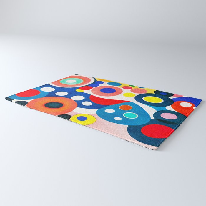 Circles: Colorful Mid Century Abstraction Rug Gallery Image 3