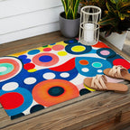Circles: Colorful Mid Century Abstraction Outdoor Rug Gallery Image 2
