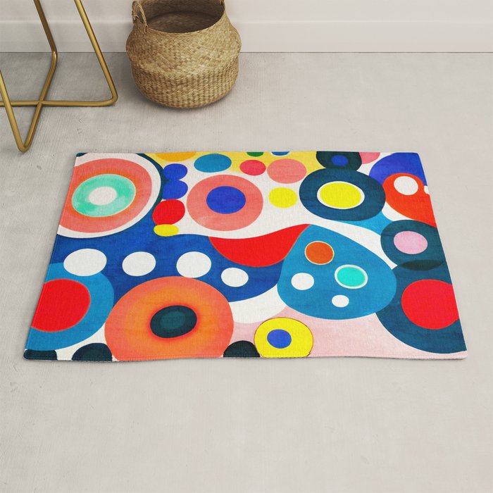 Circles: Colorful Mid Century Abstraction Rug Gallery Image 1