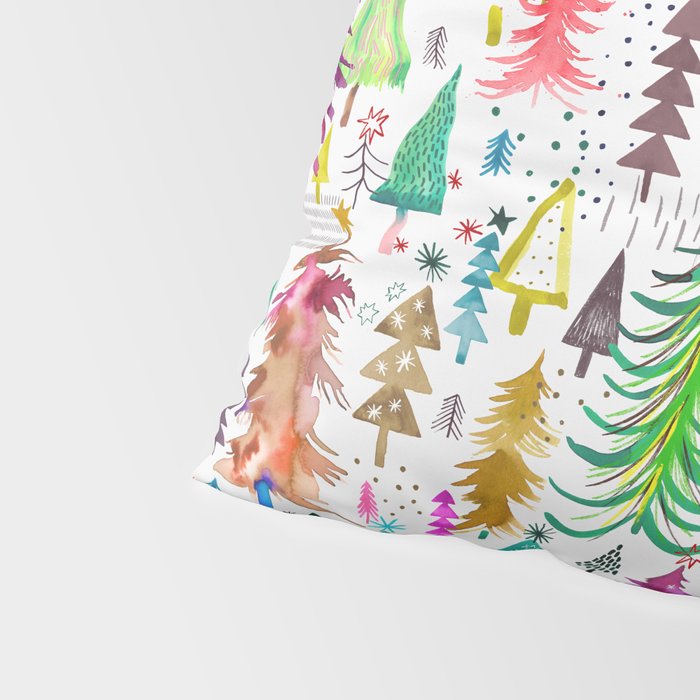 Colorful Christmas Trees Pillow Sham Gallery Image 4