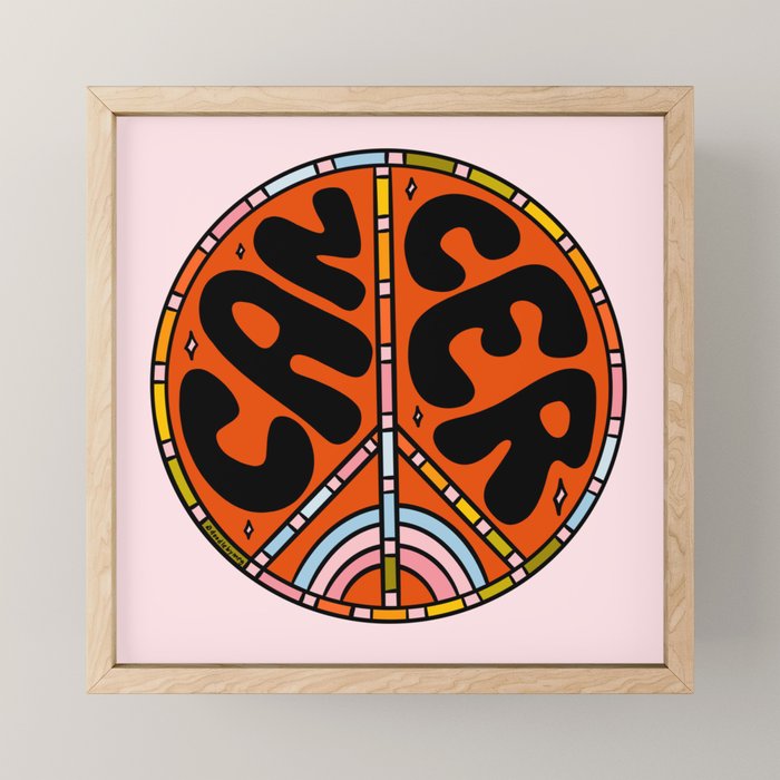 Cancer Peace Sign Mini Art Print Gallery Image 1