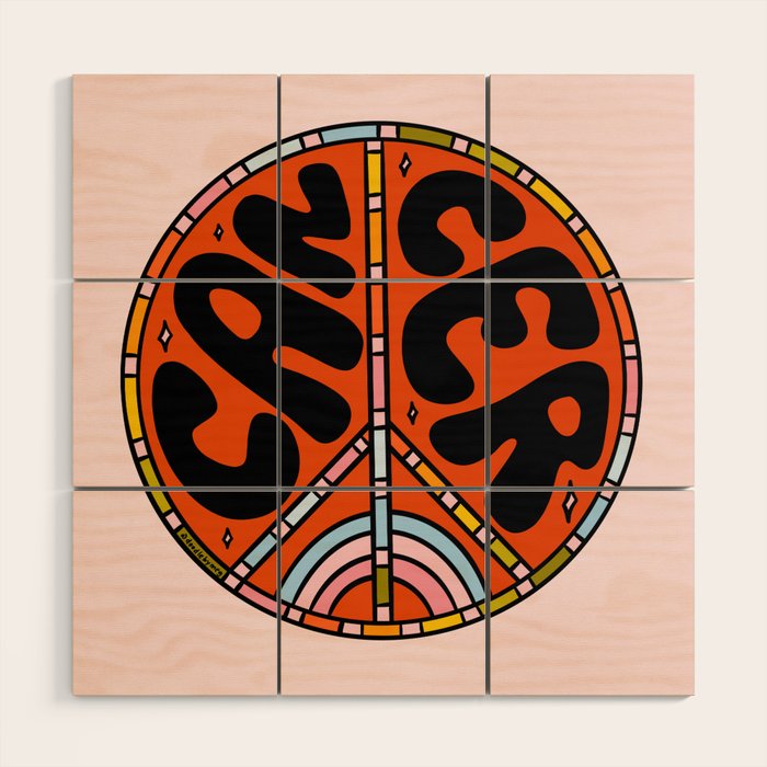 Cancer Peace Sign Wood Wall Art Gallery Image 1