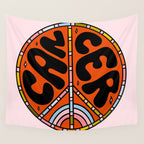 Cancer Peace Sign Wall Tapestry Gallery Image 4