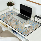 Yoga, Mandala, Blue and Gold Desk Mat Gallery Image 2