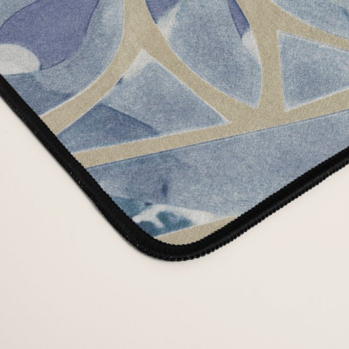 Yoga, Mandala, Blue and Gold Desk Mat Gallery Image 4