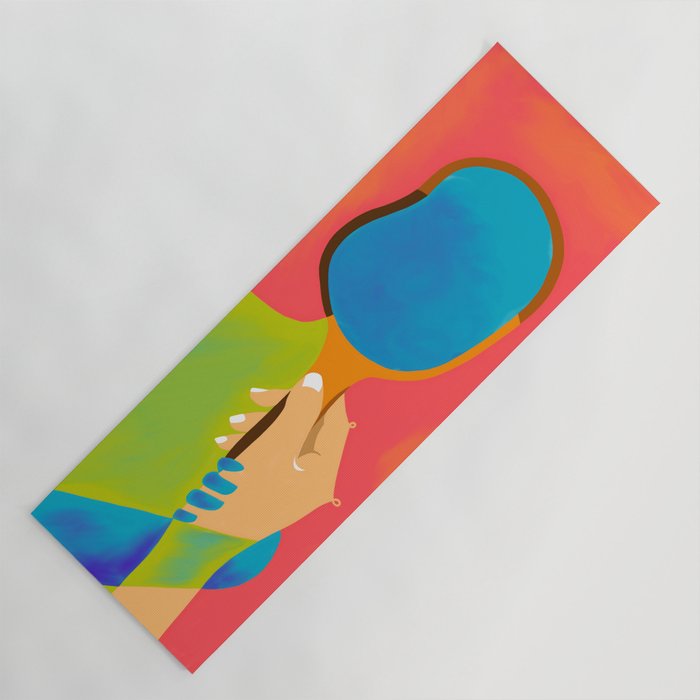 The One To Hold a Mirror Up To Me, Abstract Human Expression, Introspection Mindfulness Retrospection, Hand Body Maximalism Eclectic, Bohemian Contemporary Modern Painting Yoga Mat Gallery Image 1