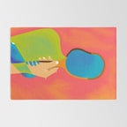 The One To Hold a Mirror Up To Me, Abstract Human Expression, Introspection Mindfulness Retrospection, Hand Body Maximalism Eclectic, Bohemian Contemporary Modern Painting Rug Gallery Image 2