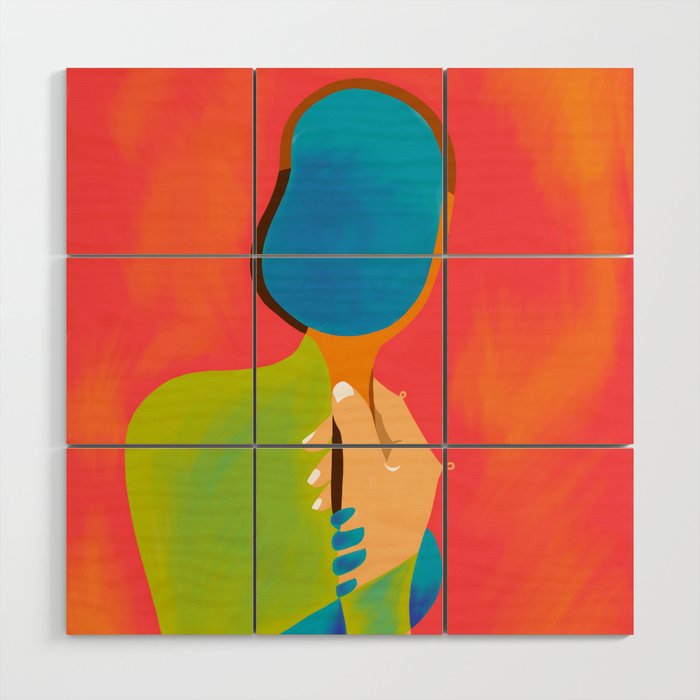 The One To Hold a Mirror Up To Me, Abstract Human Expression, Introspection Mindfulness Retrospection, Hand Body Maximalism Eclectic, Bohemian Contemporary Modern Painting Wood Wall Art Gallery Image 1