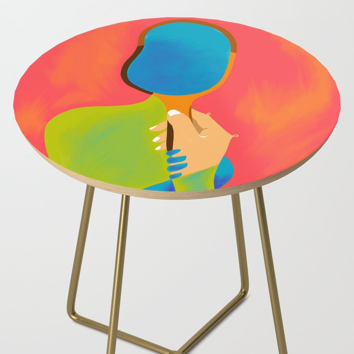The One To Hold a Mirror Up To Me, Abstract Human Expression, Introspection Mindfulness Retrospection, Hand Body Maximalism Eclectic, Bohemian Contemporary Modern Painting Side Table Gallery Image 2