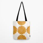 Retro Daisy Abstract V Golden Yellow Bold Floral Tote Bag Gallery Image 2
