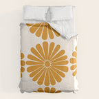Retro Daisy Abstract V Golden Yellow Bold Floral Duvet Cover Gallery Image 6