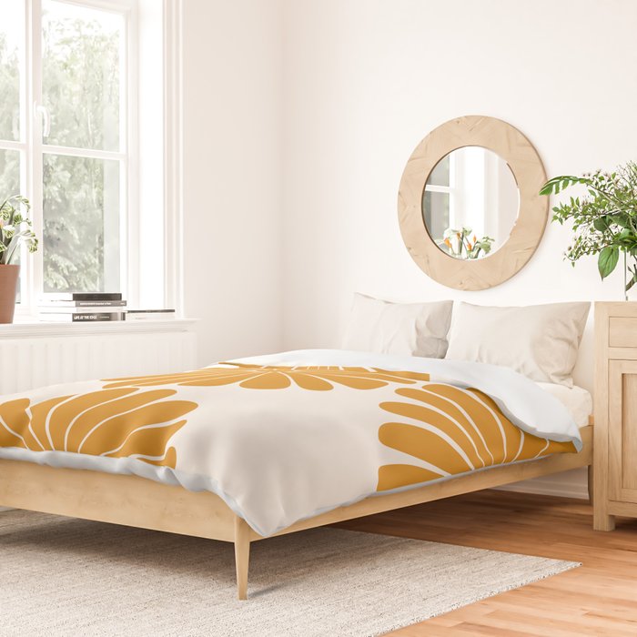 Retro Daisy Abstract V Golden Yellow Bold Floral Duvet Cover Gallery Image 2