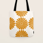 Retro Daisy Abstract V Golden Yellow Bold Floral Tote Bag Gallery Image 1