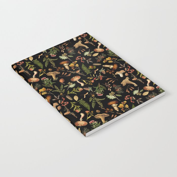 Vintage Mushroom Fungi Night Forest Botanical Garden Notebook Gallery Image 2