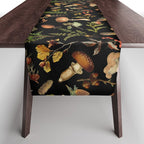 Vintage Mushroom Fungi Night Forest Botanical Garden Table Runner Gallery Image 1